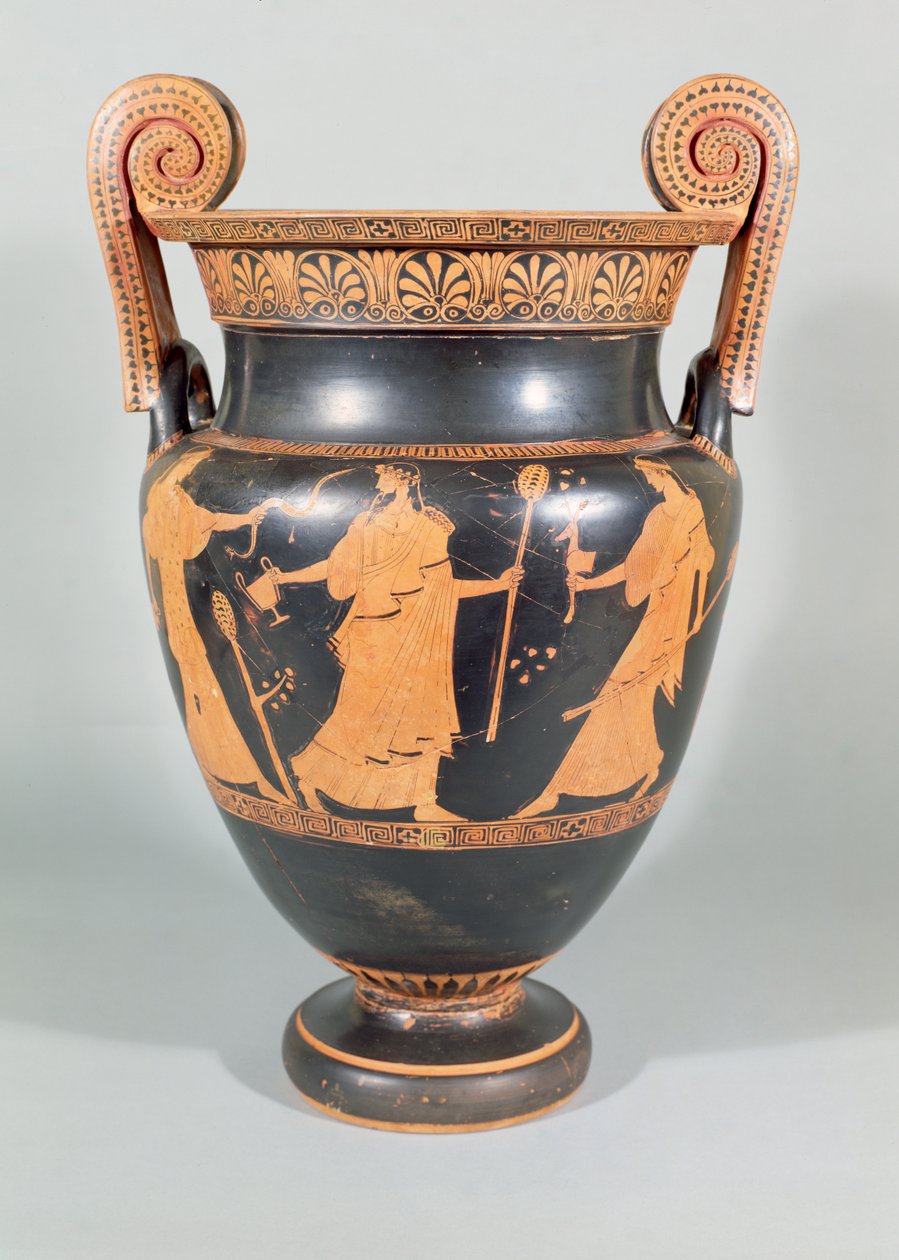 krater Volute ، Dionysiac scene تظهر تقطيع طقوس لحيوان بري ، العلية ، 450-425 قبل الميلاد بواسطة غير معروف غير معروف