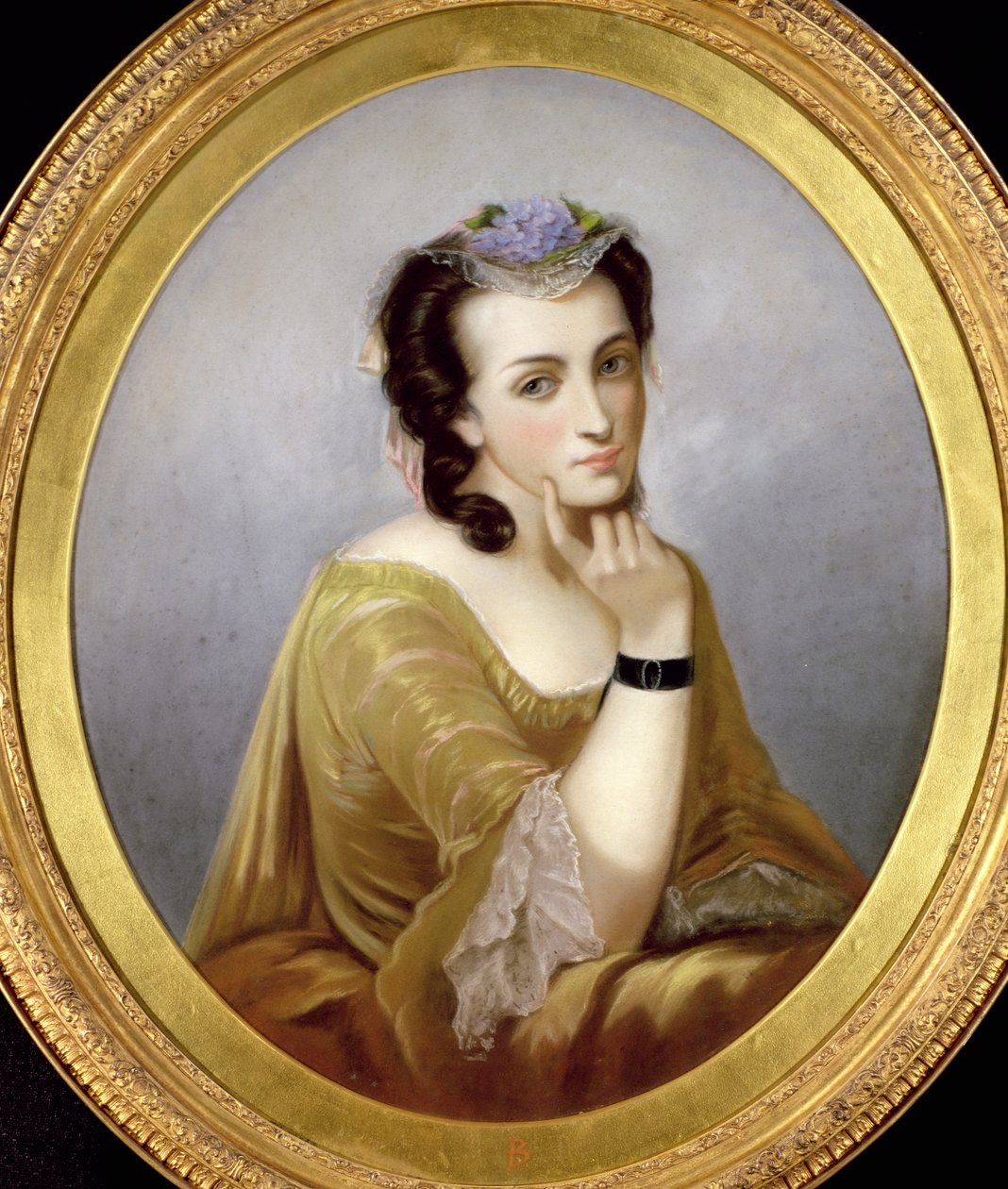 امرأة في ثوب واتو ، c.1870 (باستيل) بواسطة غير معروف غير معروف
