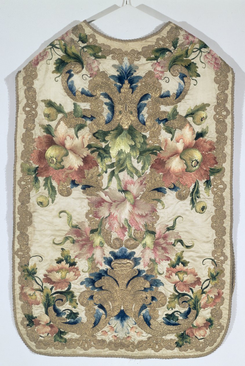 Chasuble ، مزين بالزهور ، الفرنسية ، أواخر القرن السابع عشر بواسطة غير معروف غير معروف