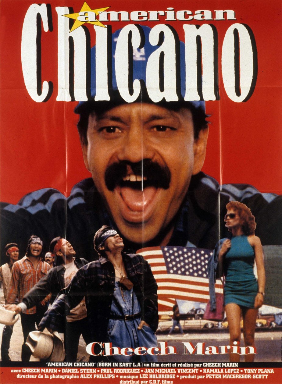 ملصق فيلم American chicano (وُلد في شرق لوس أنجلوس) من إخراج Cheech marin وبطولة بواسطة غير معروف