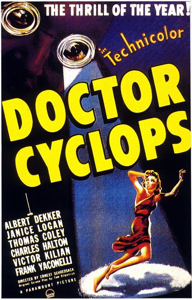 ملصق الفيلم Doctor Cyclops، DR. CYCLOPS ، بواسطة ERNEST SCHOEDSACK ، مع ألبرت ديكر 1940 بواسطة غير معروف