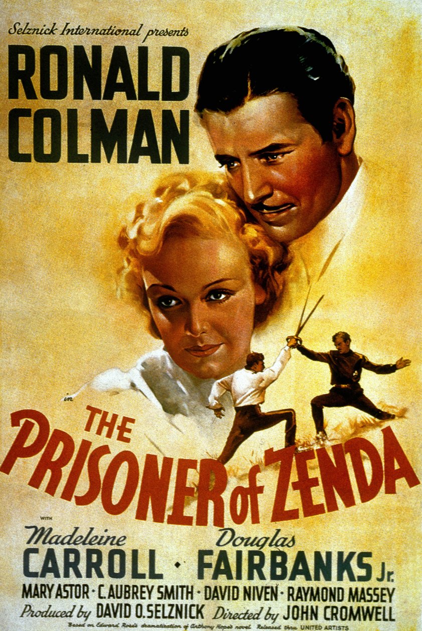 ملصق فيلم The Prisoner of Zenda من إخراج JohnCromwell مع Madeleine Carroll و Douglas Fairbank Jr 1937 بواسطة غير معروف