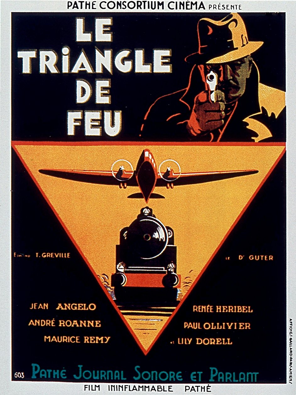 ملصق لفيلم Le triangle de feu للمخرج EdmondGreville مع Jean Angelo 1932 بواسطة غير معروف