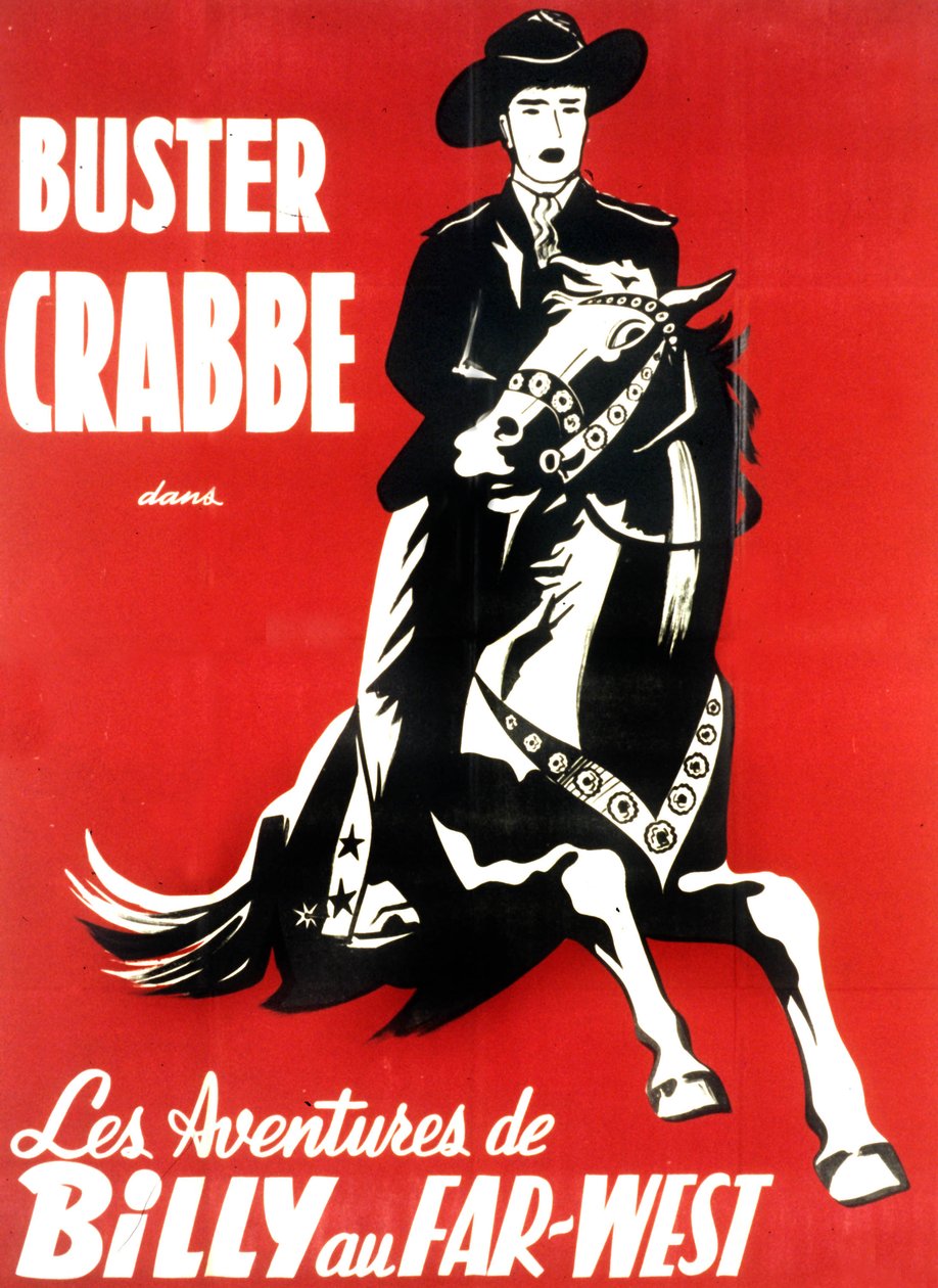 Affiche du film Les aventures de Billy au far west avec BusterCrabbe 1948 بواسطة غير معروف
