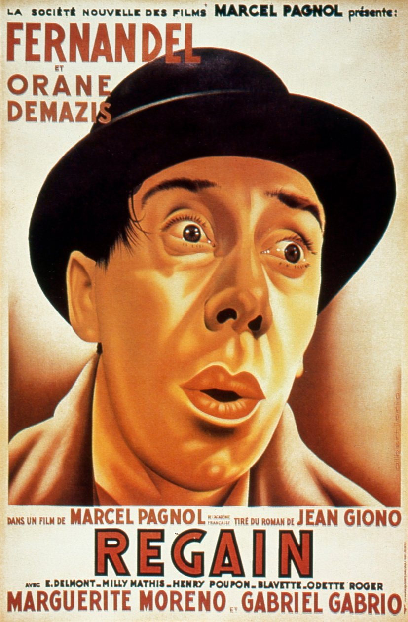 ملصق فيلم Récolte للمخرج MarcelPagnol مع Fernandel 1937 (بعد جان جيونو) بواسطة غير معروف