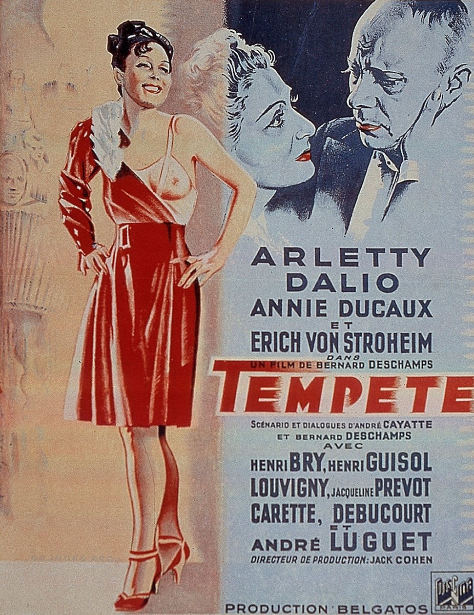 ملصق فيلم Tempete بواسطة BernardDeschamps مع Arletty 1940 بواسطة غير معروف