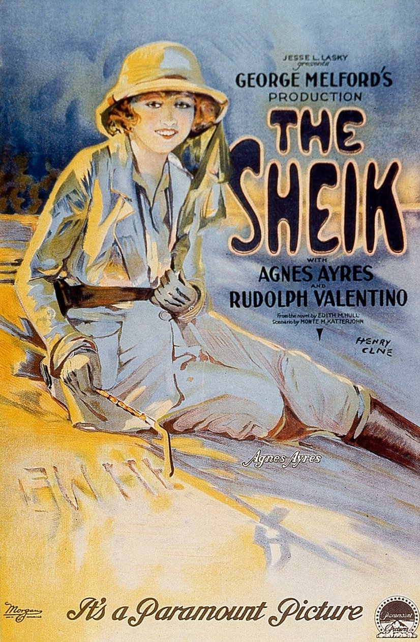 ملصق فيلم الشيخ من إخراج جورج مفلفورد مع أغنيس أيريس 1921 بواسطة غير معروف