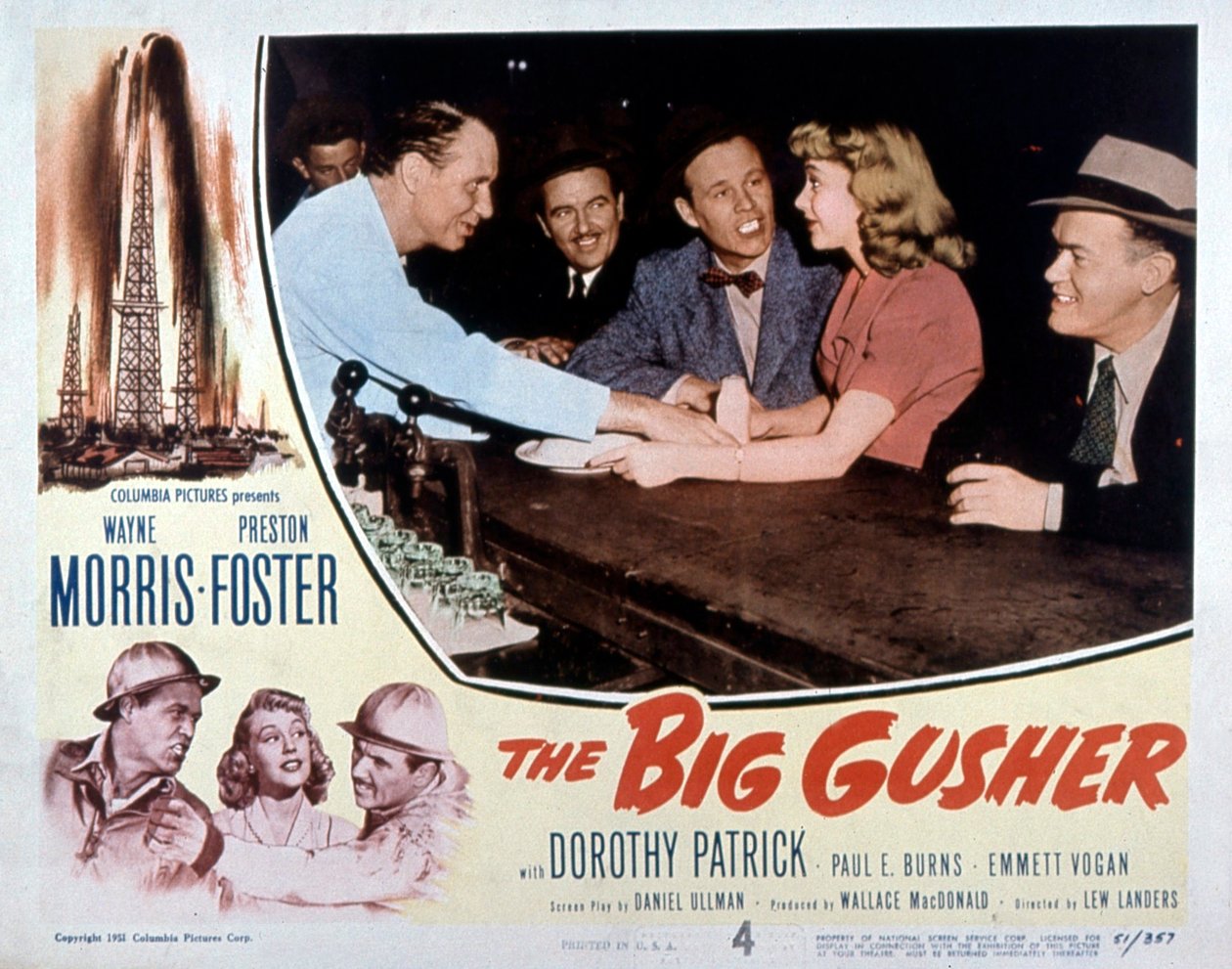 Affiche du film The big Gusher de LewLanders avec Wayne Morris et Preston Foster 1951 بواسطة غير معروف