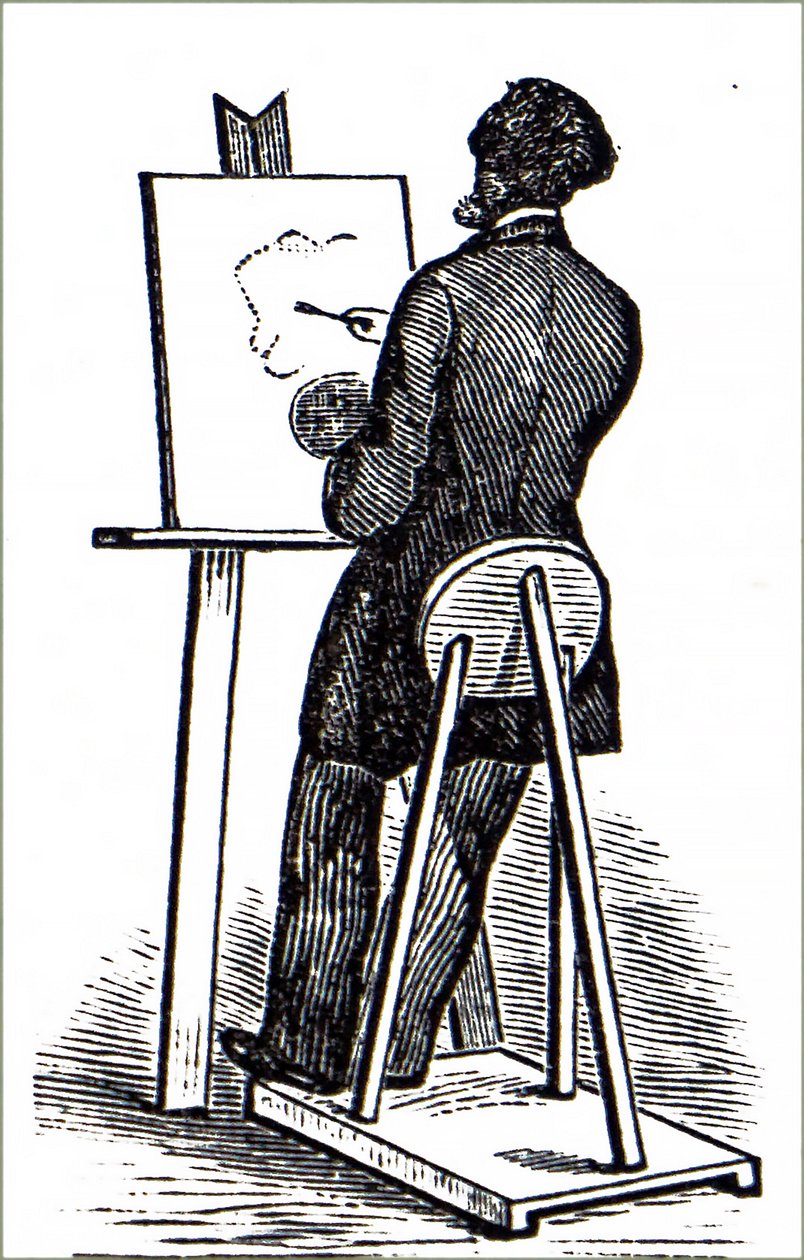 An artist using his easel. بواسطة غير معروف