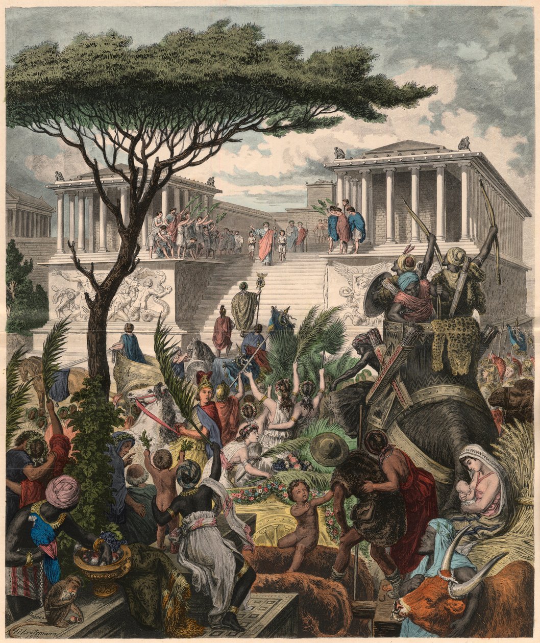 Ancient Greece: Pergamon Altar, celebration of the victory of the Attalid king Eumenes II over the Galatian enemies بواسطة غير معروف