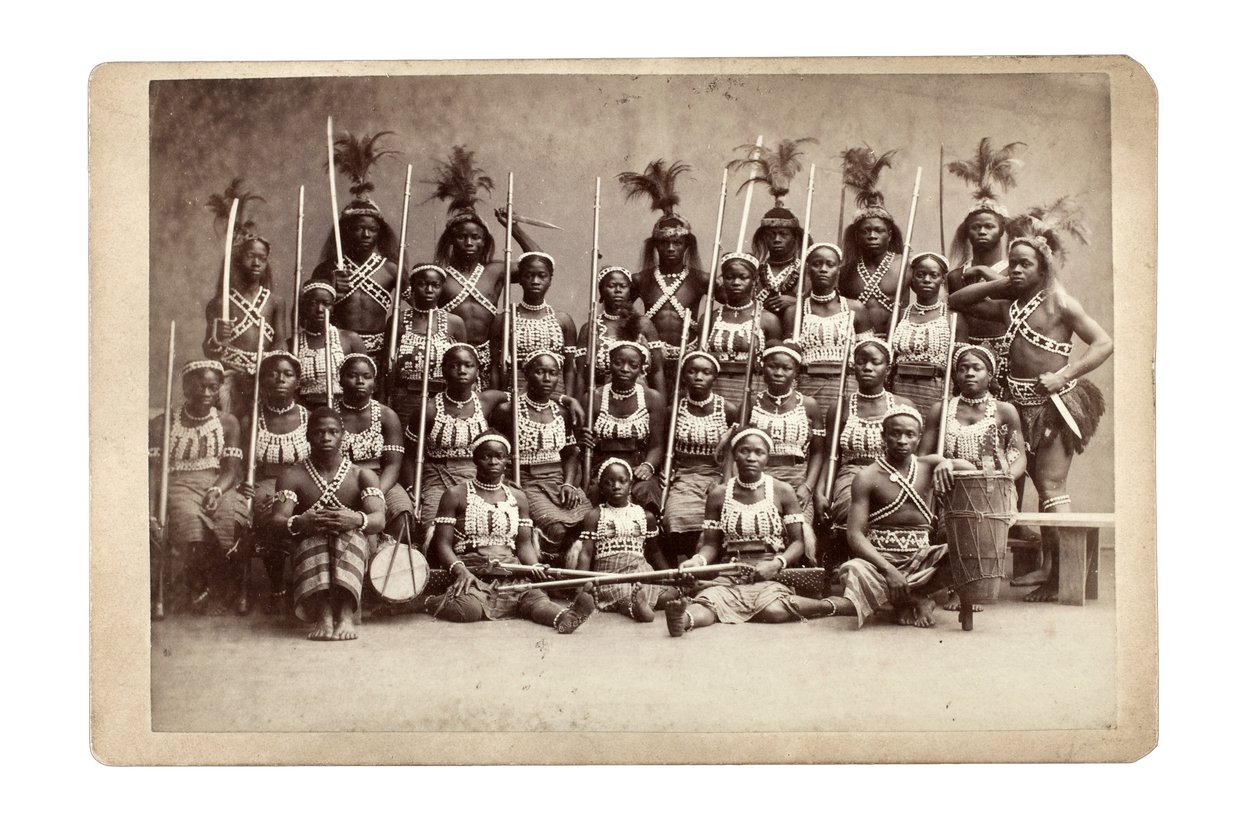 محاضرة جماعية أشانتي ، ألمانيا 1890 (صورة بالأبيض والأسود) بواسطة غير معروف