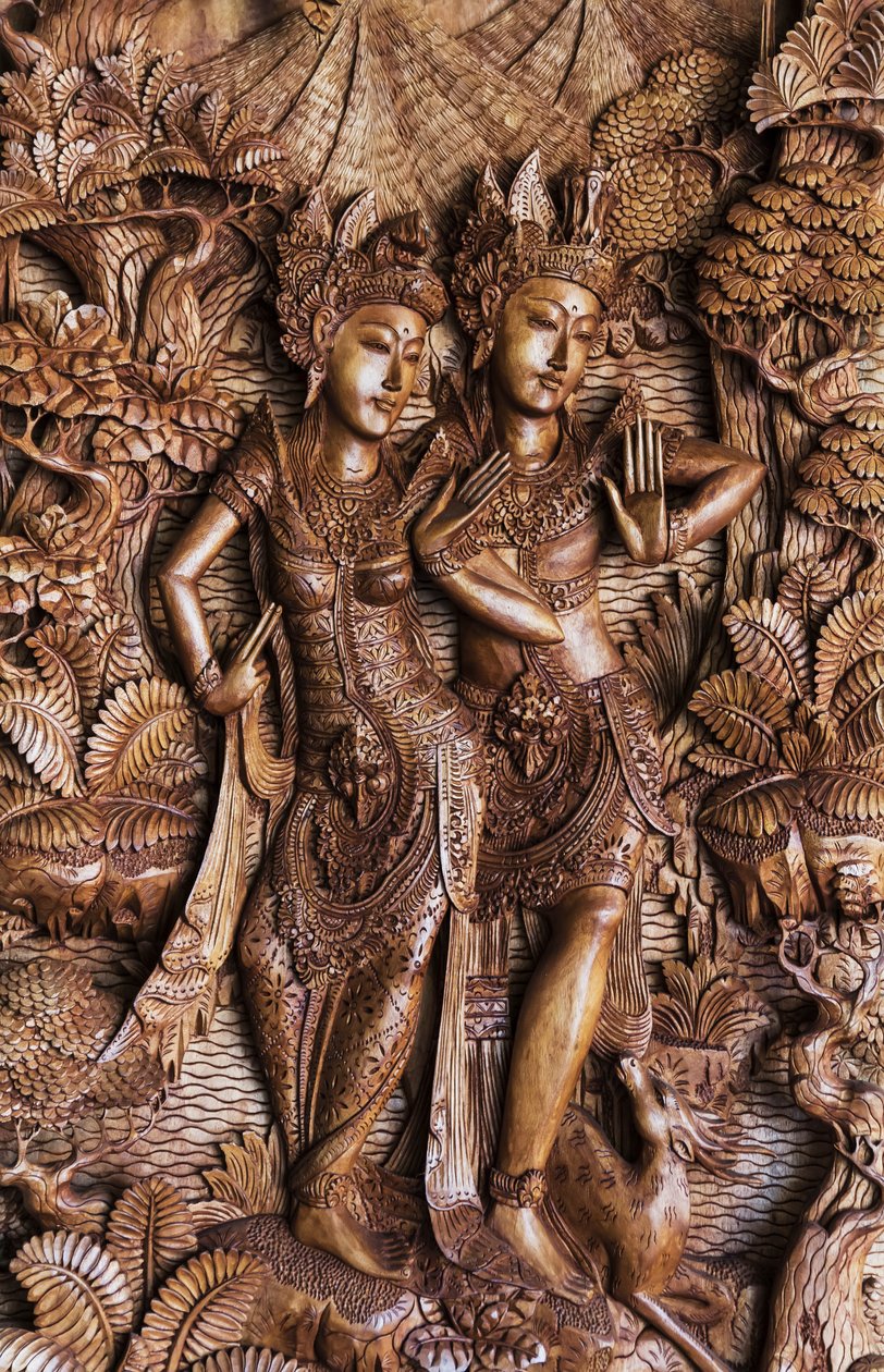 Balinese Woodcarving for Sale, Ubud, Bali, Indonesia (photo) بواسطة غير معروف