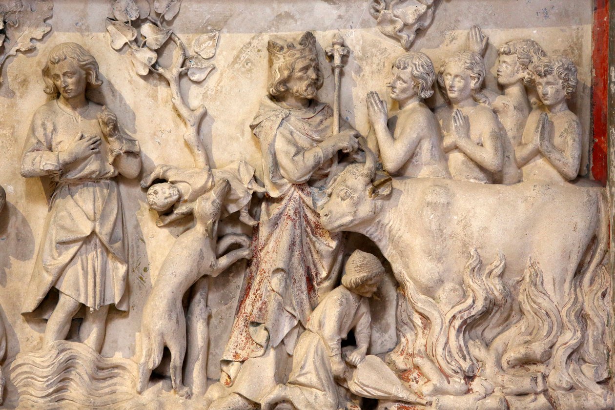Basilica of St, Denis, Low relief, Depiction of a crowd praying when the king went past, Saint-Denis, France بواسطة غير معروف