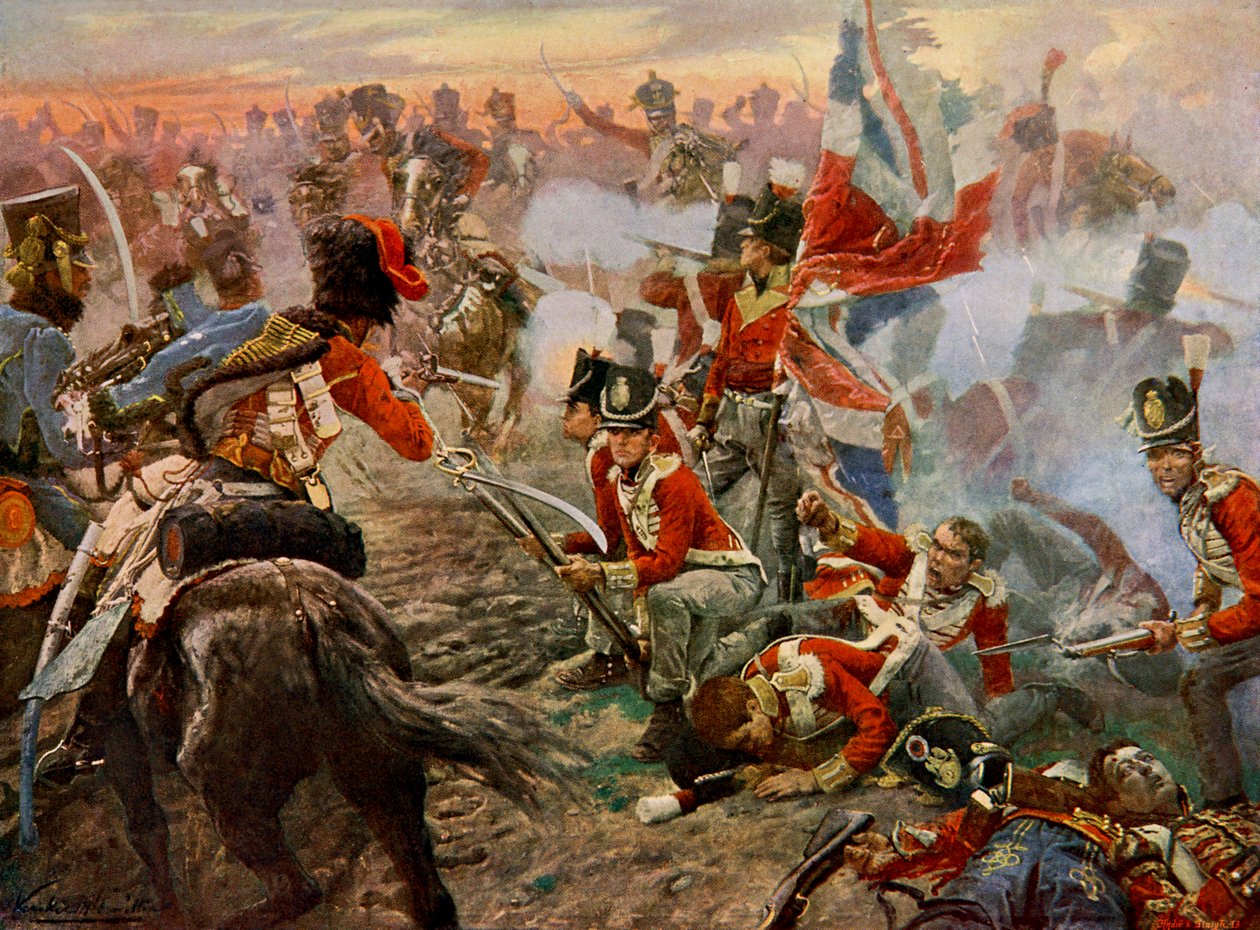 معركة Quatre Bras في عام 1815 (طباعة) بواسطة فنان غير معروف