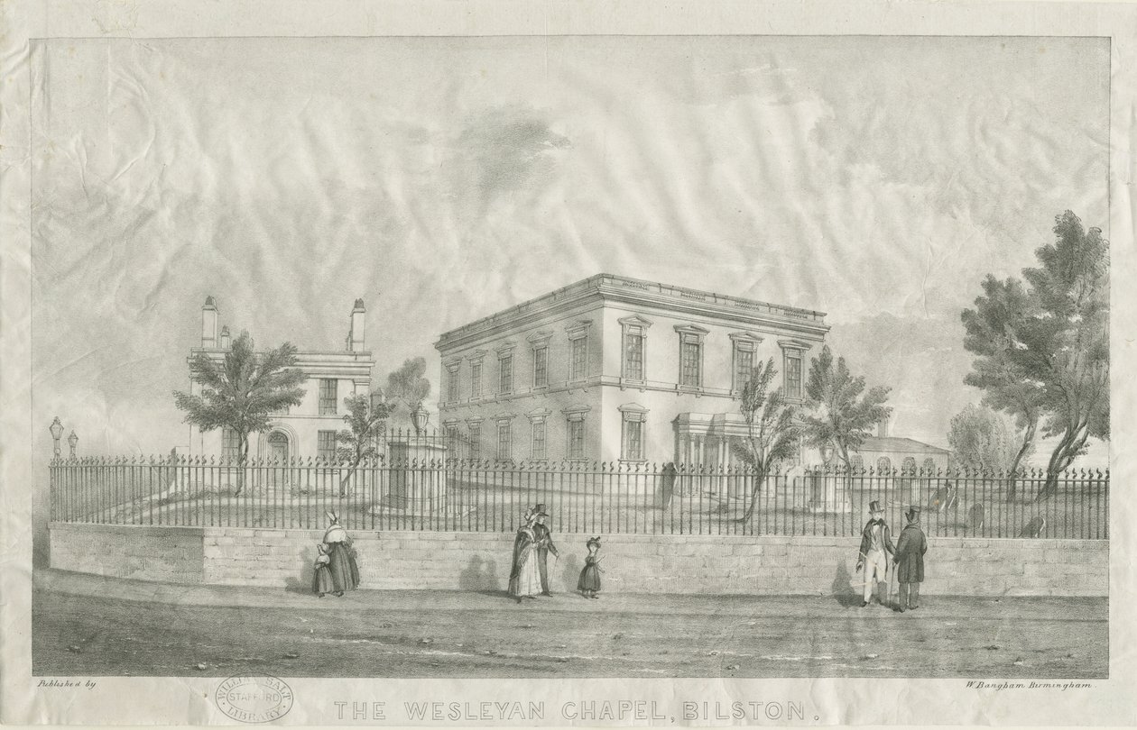 Bilston - Wesleyan Chapel: الطباعة الحجرية ، بدون تاريخ [1840s] بواسطة غير معروف