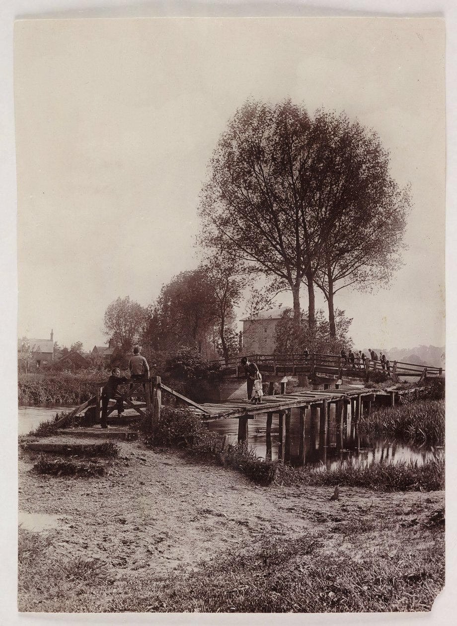 Bridges, Pile Children on a bridge, c 1890 بواسطة غير معروف