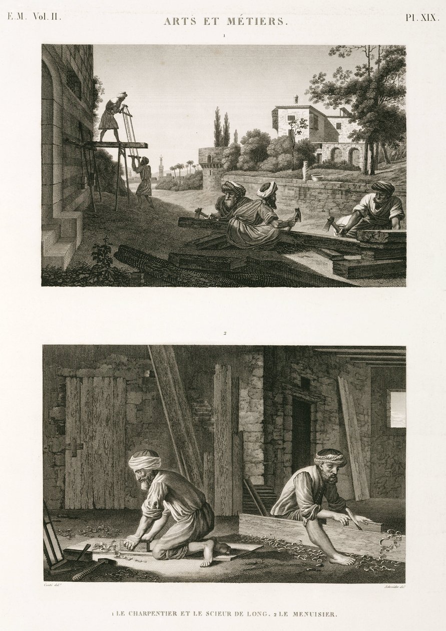 تشييد المباني وإصلاح النجارين والنجارين ، مصر ، ج 1798 بواسطة غير معروف