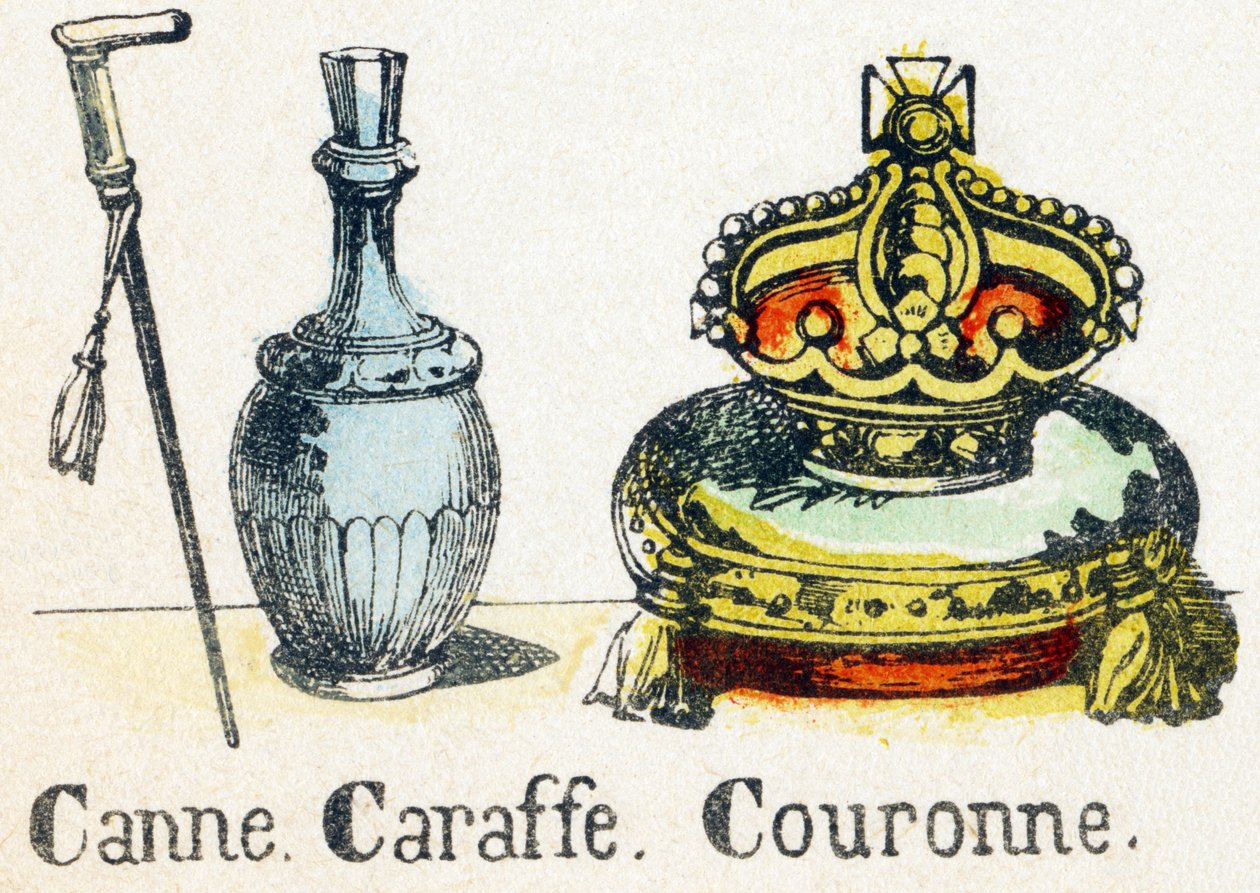 C - Canne Caraffe Couronne - الأبجدية - ترفيه الأطفال - صورة إبينال ، سلسلة شعبية c1890 (توضيح) بواسطة غير معروف
