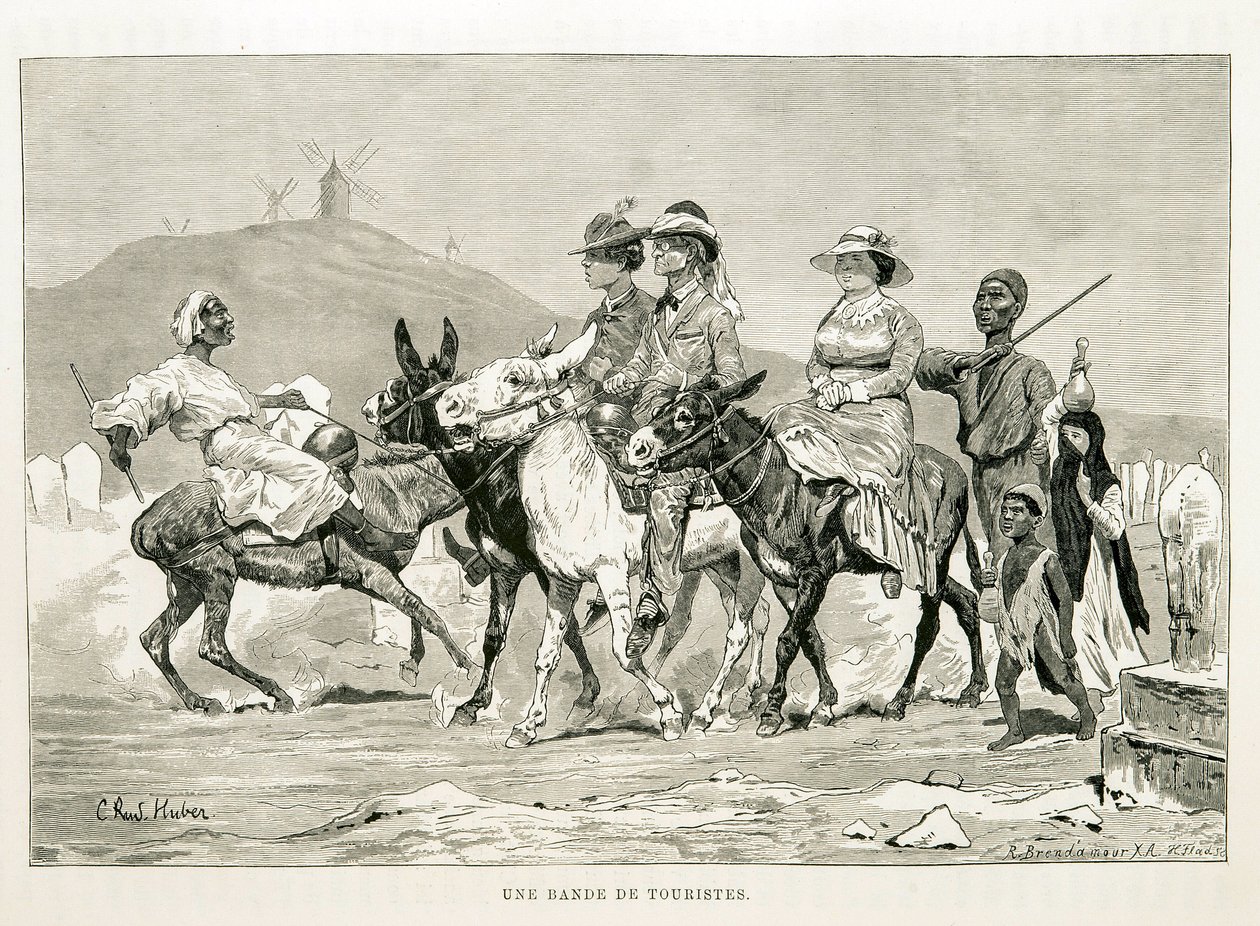 Cartoon of Western tourists in Egypt - Illustration from the Atlas of Egypt بواسطة غير معروف