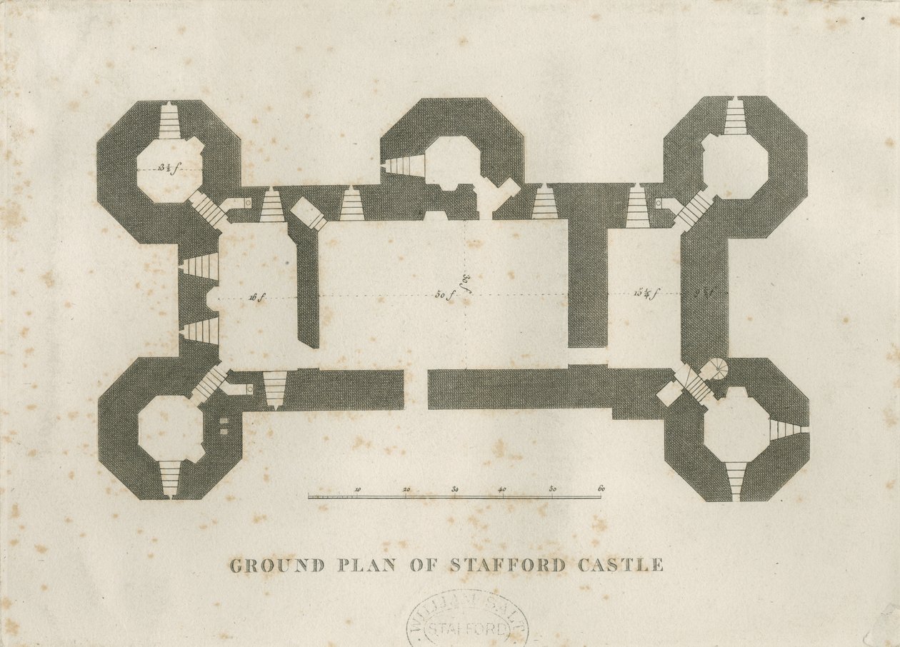 Castle Church - قلعة ستافورد: engraving، nd [19th cent] بواسطة غير معروف