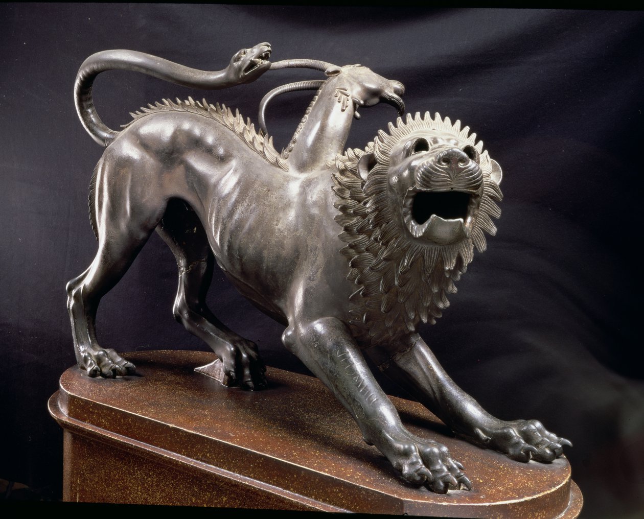 Chimaera of Arezzo أو Chimaera الذي أصيب به Bellerophon ، Etruscan ، 380-360 قبل الميلاد (برونزي) بواسطة غير معروف
