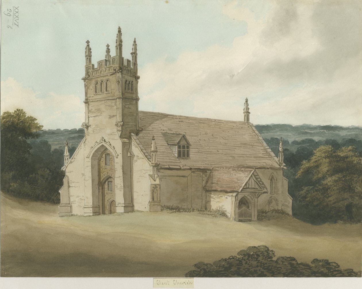 Clent - St. Kenelm "s Chapel: Water Colour Painting، nd [c 1820] بواسطة غير معروف