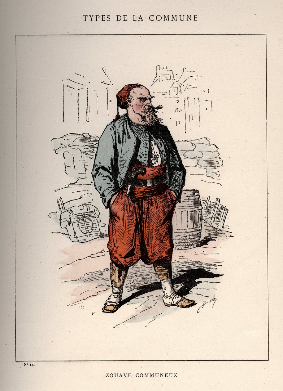 كومونة باريس: زي ZOUAVE COMMUNIEUX (14) في "" Les Communeux بواسطة غير معروف
