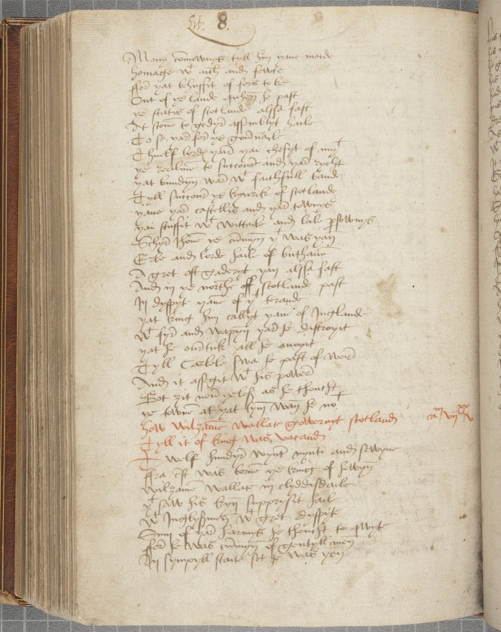 نسخة من تاريخ أندرو وينتون ، ظهر الصفحة 319 ، حوالي 1550 (حبر على ورق) بواسطة غير معروف