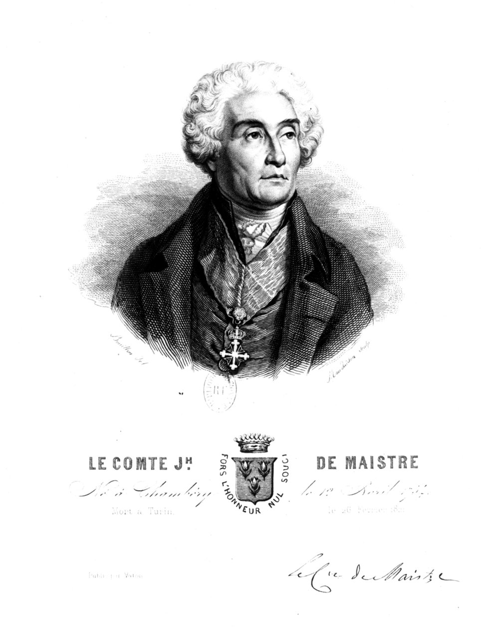 الكونت جوزيف دي مايستر (1754 - 1821). بواسطة غير معروف