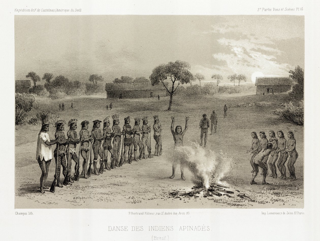 رقصة الهنود الأبينيغي ، البرازيل ، 1843-1847 بواسطة غير معروف