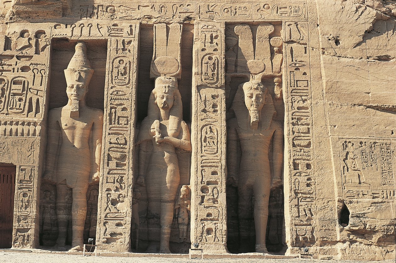 مصر. الآثار النوبية في أبو سمبل (قائمة اليونسكو للتراث العالمي بواسطة فنان غير معروف
