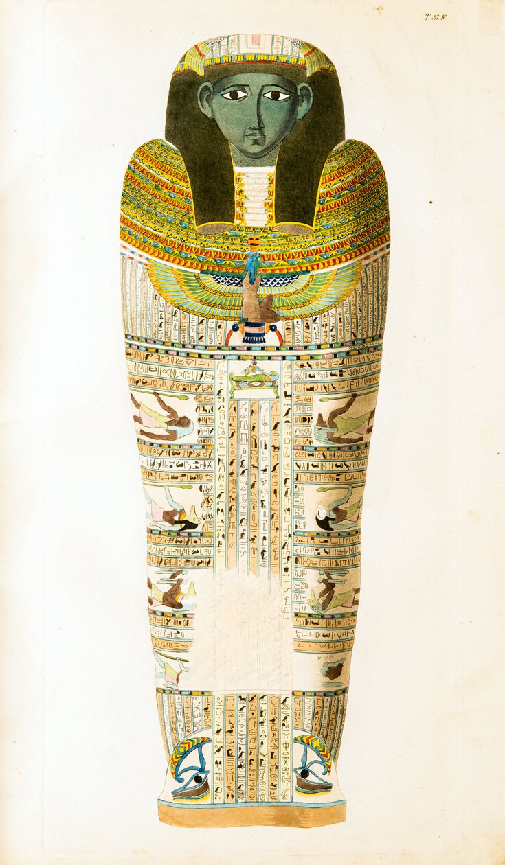 Egyptian Sarcophagus - Illustration from the Atlas of Egypt بواسطة غير معروف