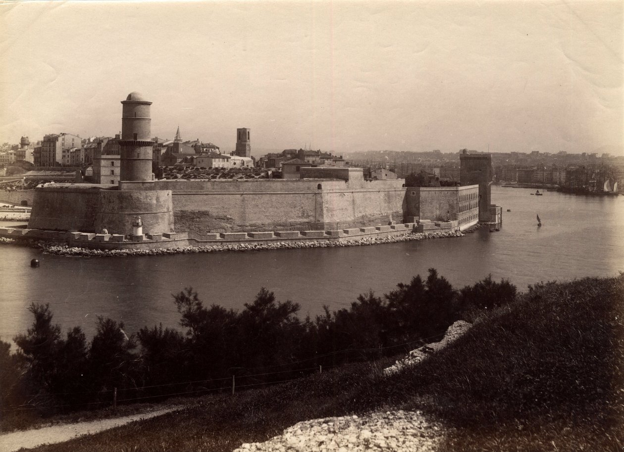 منظر خارجي لـ Chateau d'If (سجن سابق تم بناؤه بين 1527 و 1529) في خليج مرسيليا ، Bouches du Rhone (13) ، طراز cenotype من بداية القرن العشرين. بواسطة فنان غير معروف