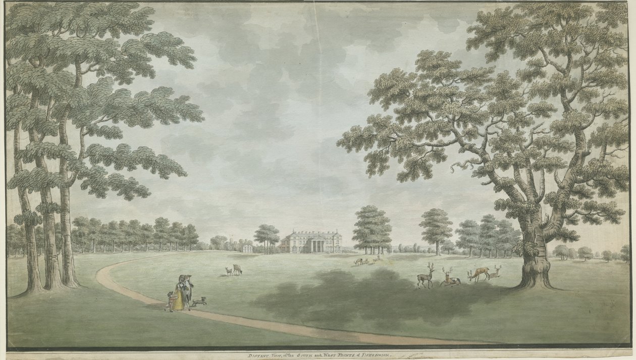 قاعة فيشرويك: الرسم بالألوان المائية ، بدون تاريخ [1786] بواسطة غير معروف