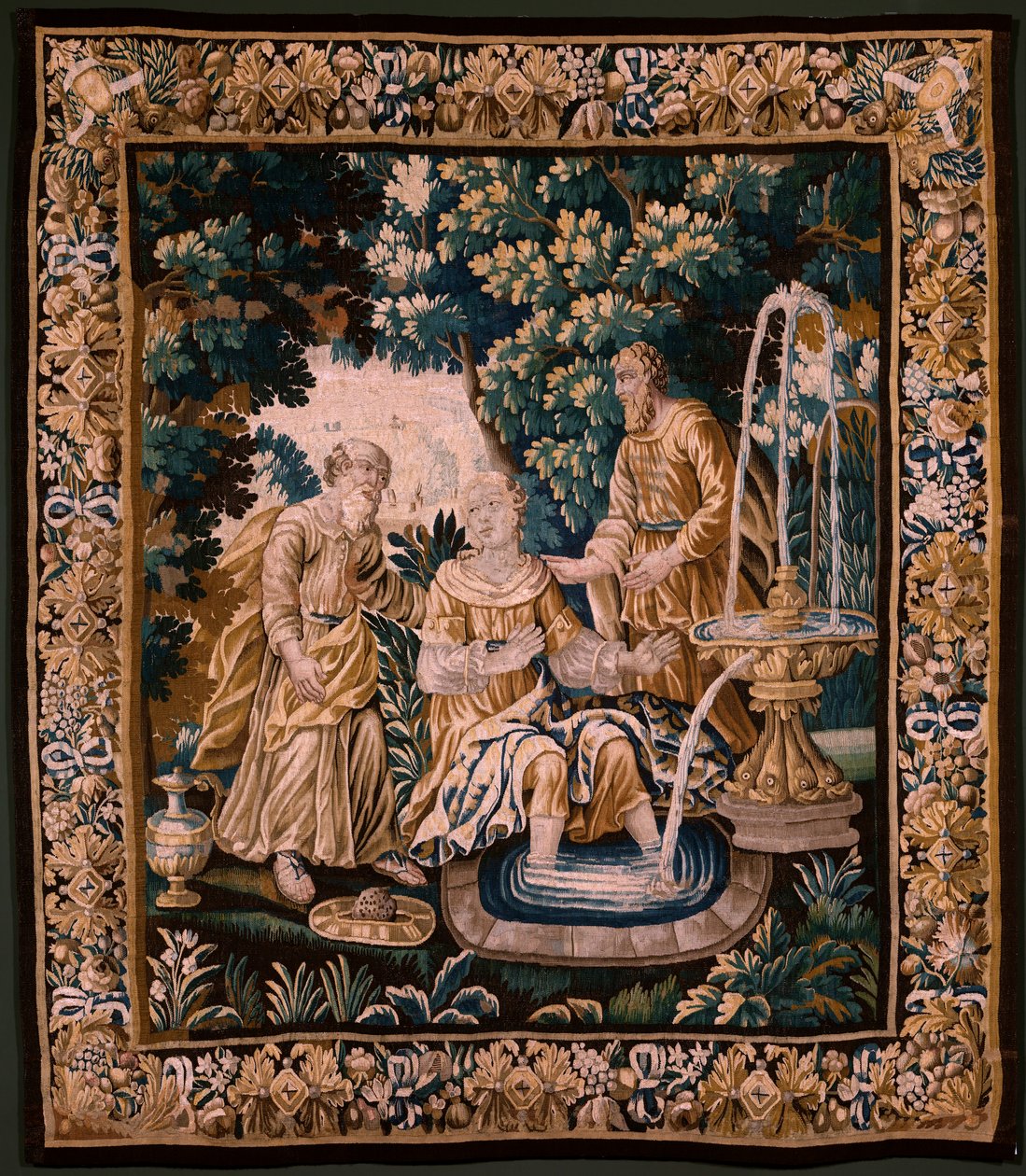 نسيج فلمنكي. سوزانا والشيخ (سوزانا والحكماء). استوديو Oudenaarde. 254x220 سم. الفاتورة (82968) -2 00003. بواسطة فنان غير معروف