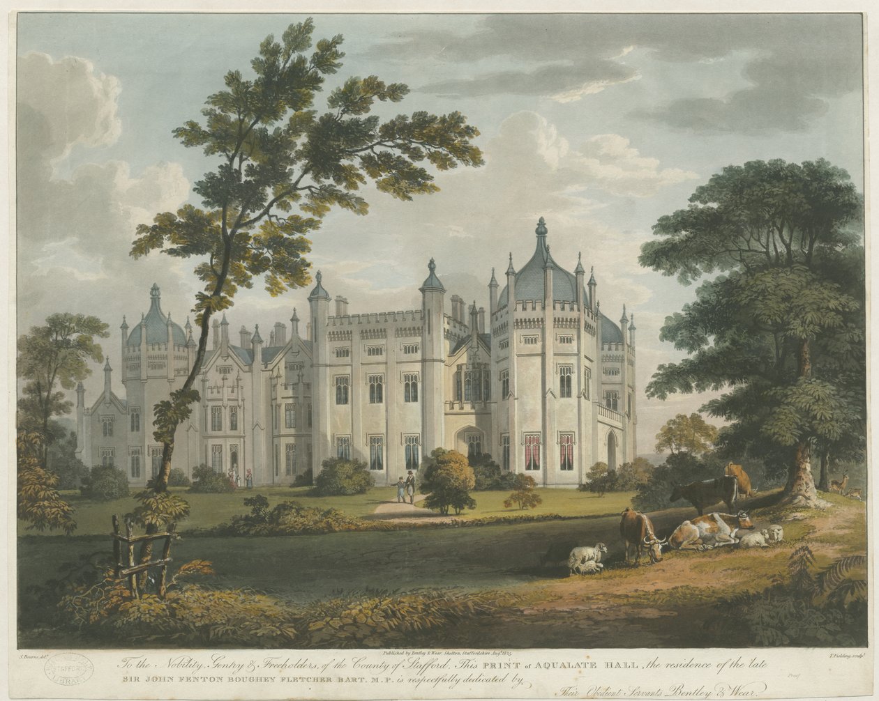 Forton - Aqualate Hall: نقش مائي ملون ، بدون تاريخ [سي 1814] بواسطة غير معروف