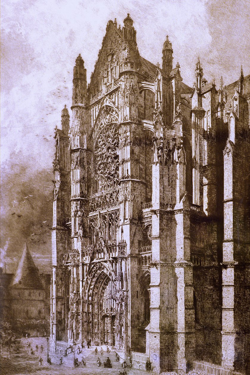 فرنسا - واز - قسم 60 - بوفيه - د. Musee Departemental de l'Oise - نقش "" Cathedrale de Beauvais "" بواسطة غير معروف