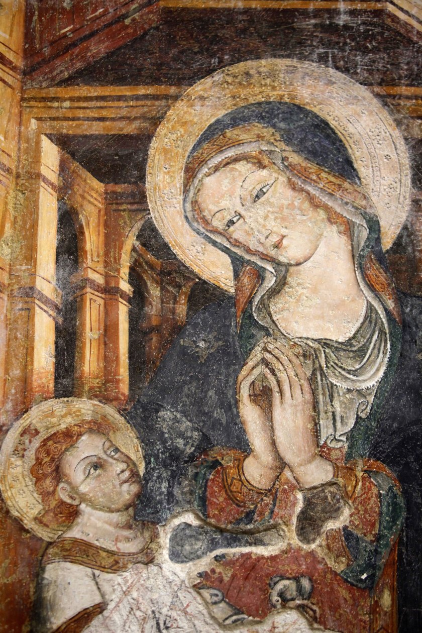 Fresco in Otranto duomo : 13th-century Virgin and child, Otranto, Italie بواسطة غير معروف