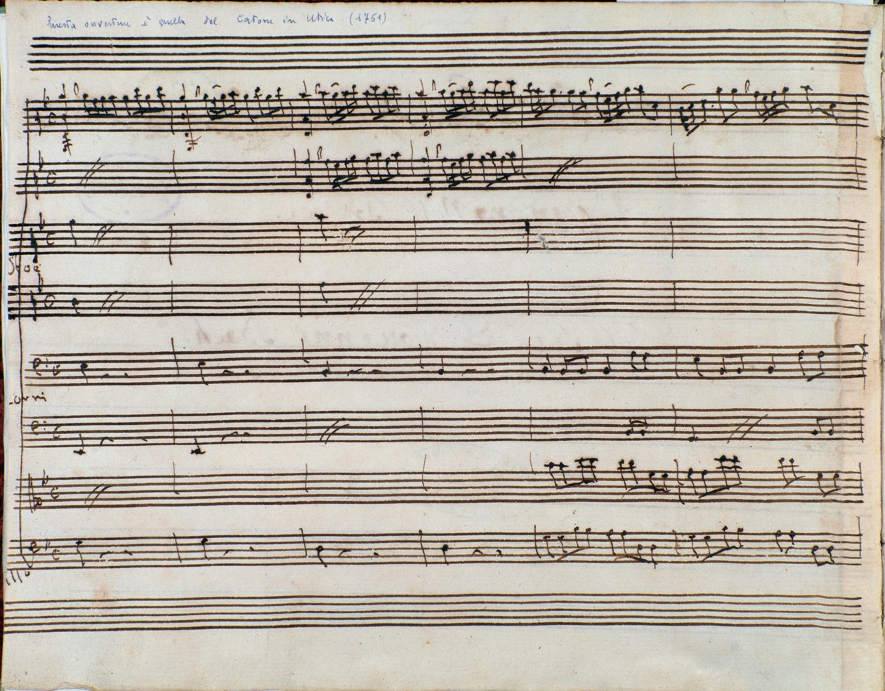 صورة مقدمة لنتيجة أوبرا أليساندرو نيل إندي للكاتب يوهان كريستيان باخ (Fac-simile من الأصل عام 1761) بواسطة فنان غير معروف