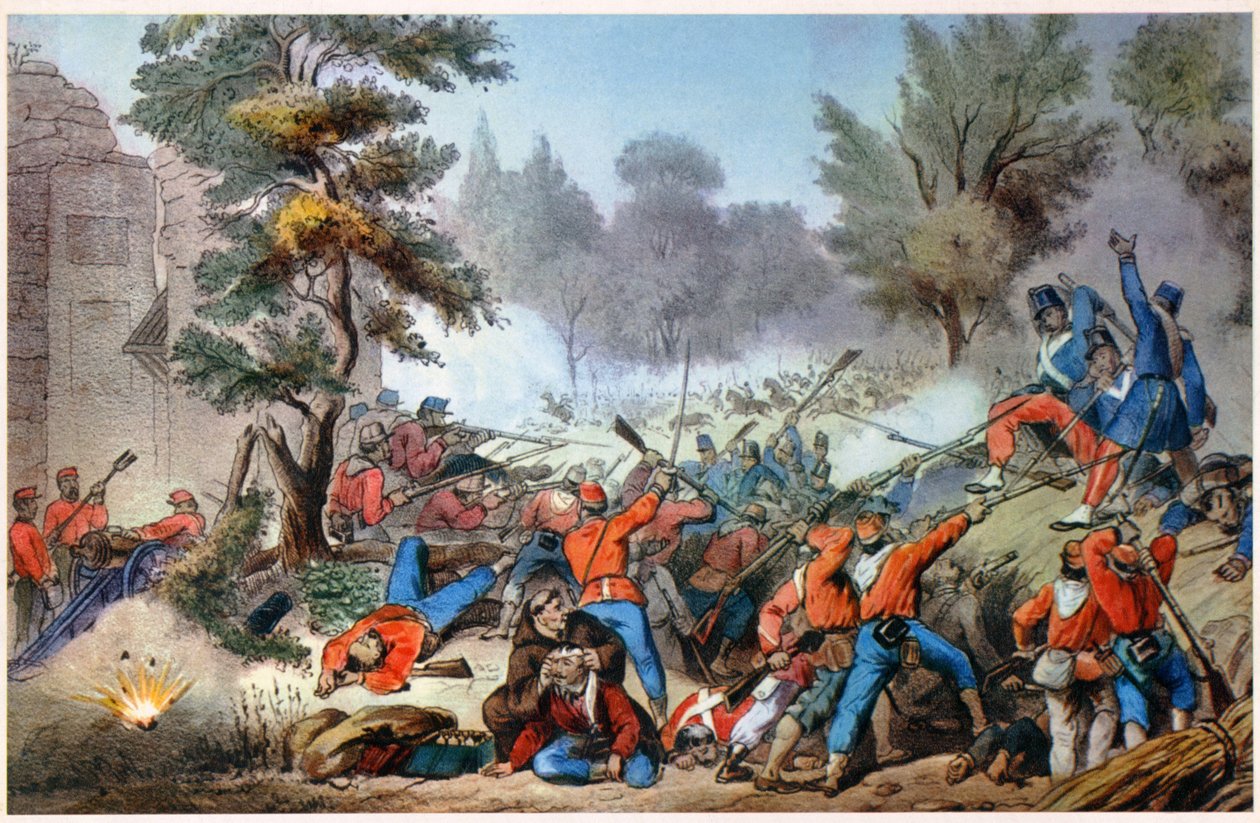 GARIBALDINI AT THE SESSA COMBAT 1860 (طباعة) بواسطة فنان غير معروف