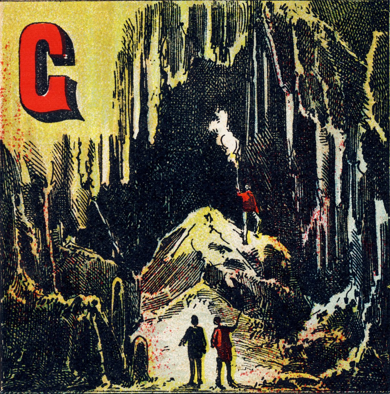 G: الكهف. أنواع الكهوف الطبيعية - نقش مستخرج من الأبجدية الجغرافية. Guerin-Muller et Cie ، محرران ، باريس بواسطة غير معروف