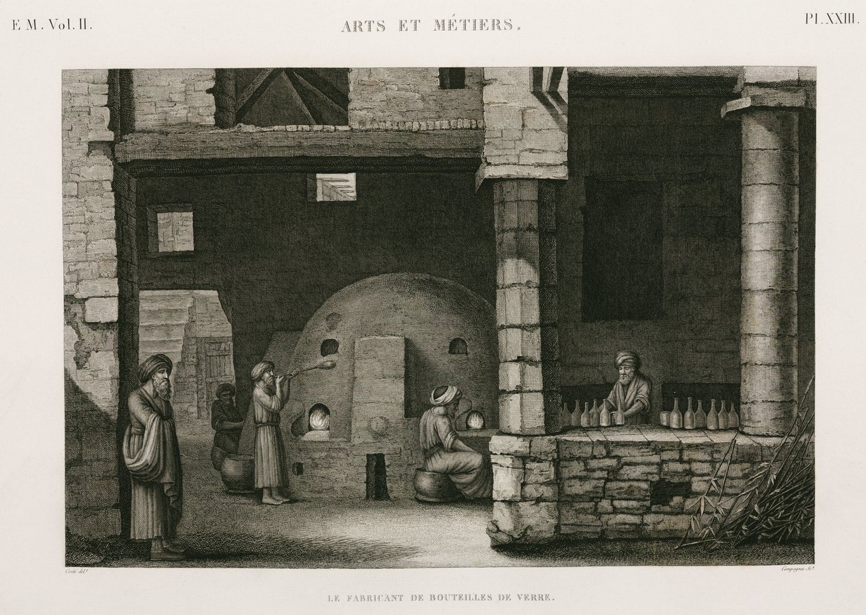 صناعة الزجاج أعمال الزجاج ، مصر ، عام 1798 بواسطة غير معروف
