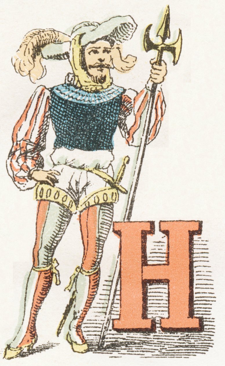 H - Hallebardier - الأبجدية الطفولية ، طبعات Gordinne 1920 (نقش) بواسطة غير معروف