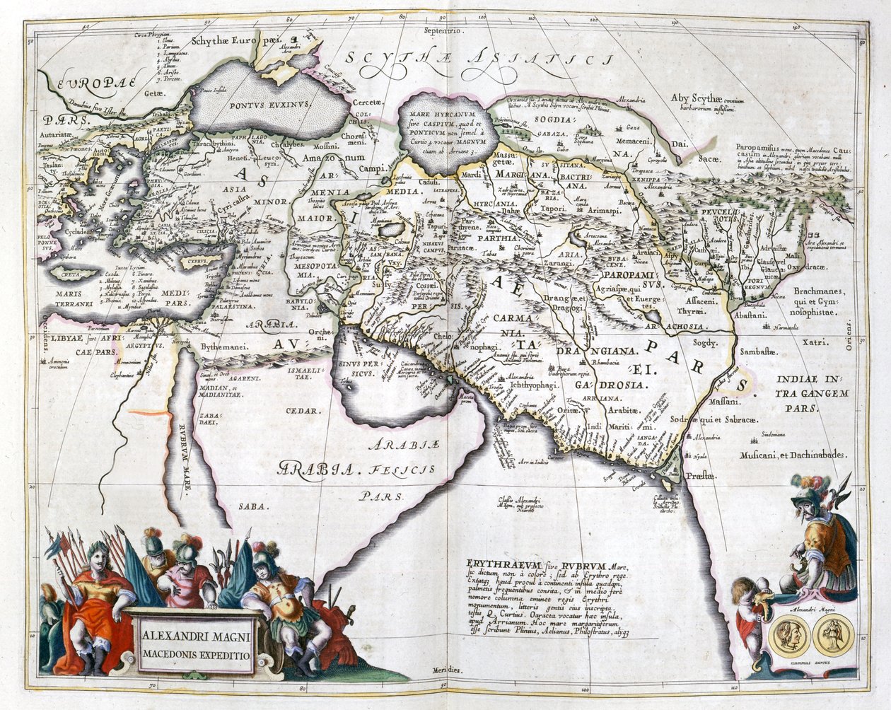 تاريخ. اليونان القديمة. أسفار الإسكندر الأكبر. نقش في: Le Theatre du monde ، أطلس بقلم G ، Blaeu ، أمستردام بواسطة فنان غير معروف