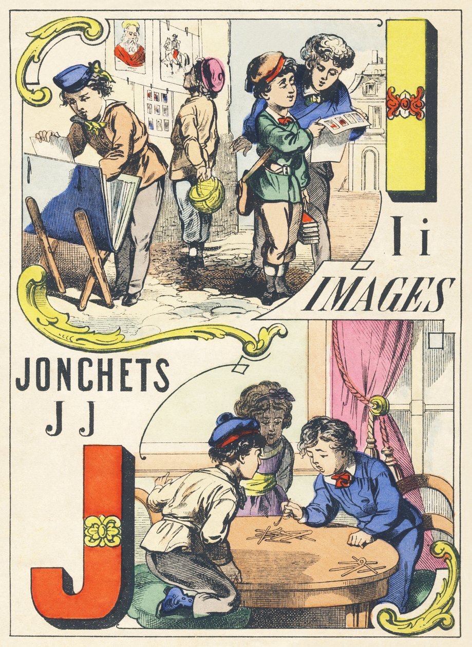 IJ: images، jonchets - Games Alphabet، c.1890 (شكل توضيحي) بواسطة غير معروف