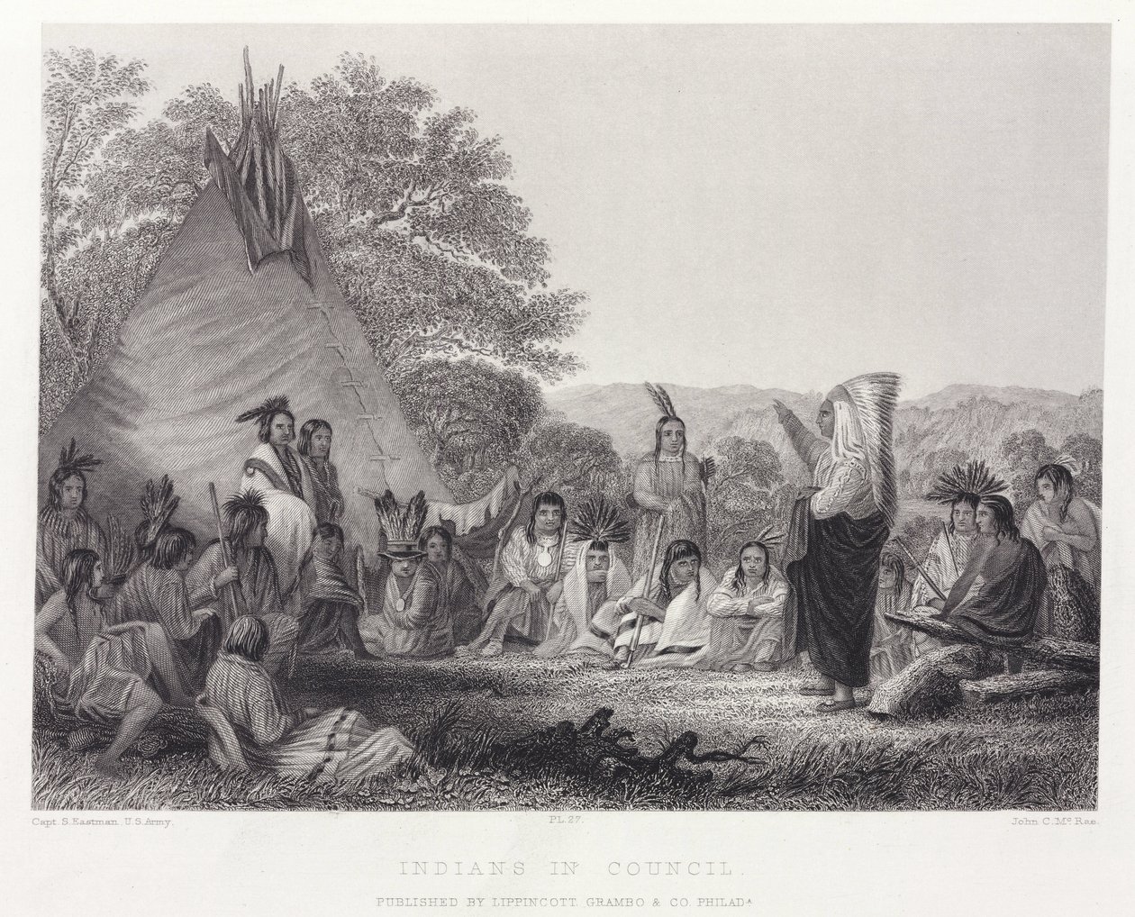 الهنود في المجلس ، أمريكا الشمالية بواسطة غير معروف