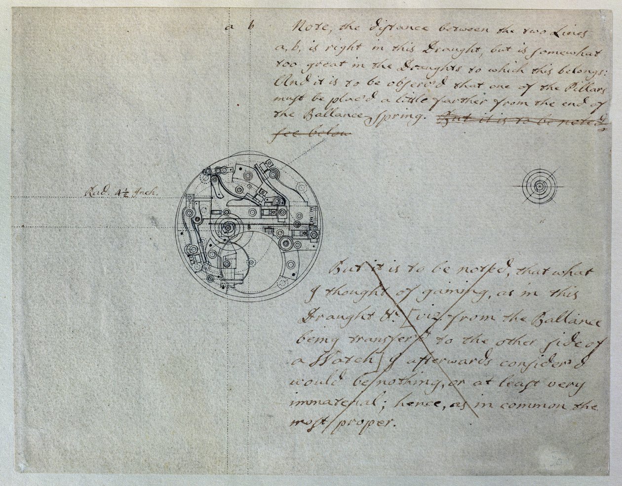 ذكر تصميم جون هاريسون `` للساعة الصغرى '' من قبله إلى مجلس Longitude في 19 يونيو 1755 ، من مجموعة من الملاحظات والرسومات الميكانيكية التي جمعها جون هاريسون (1693-1776) وابنه ويليام (1726-1772) (قلم وحبر على ورق) بواسطة غير معروف