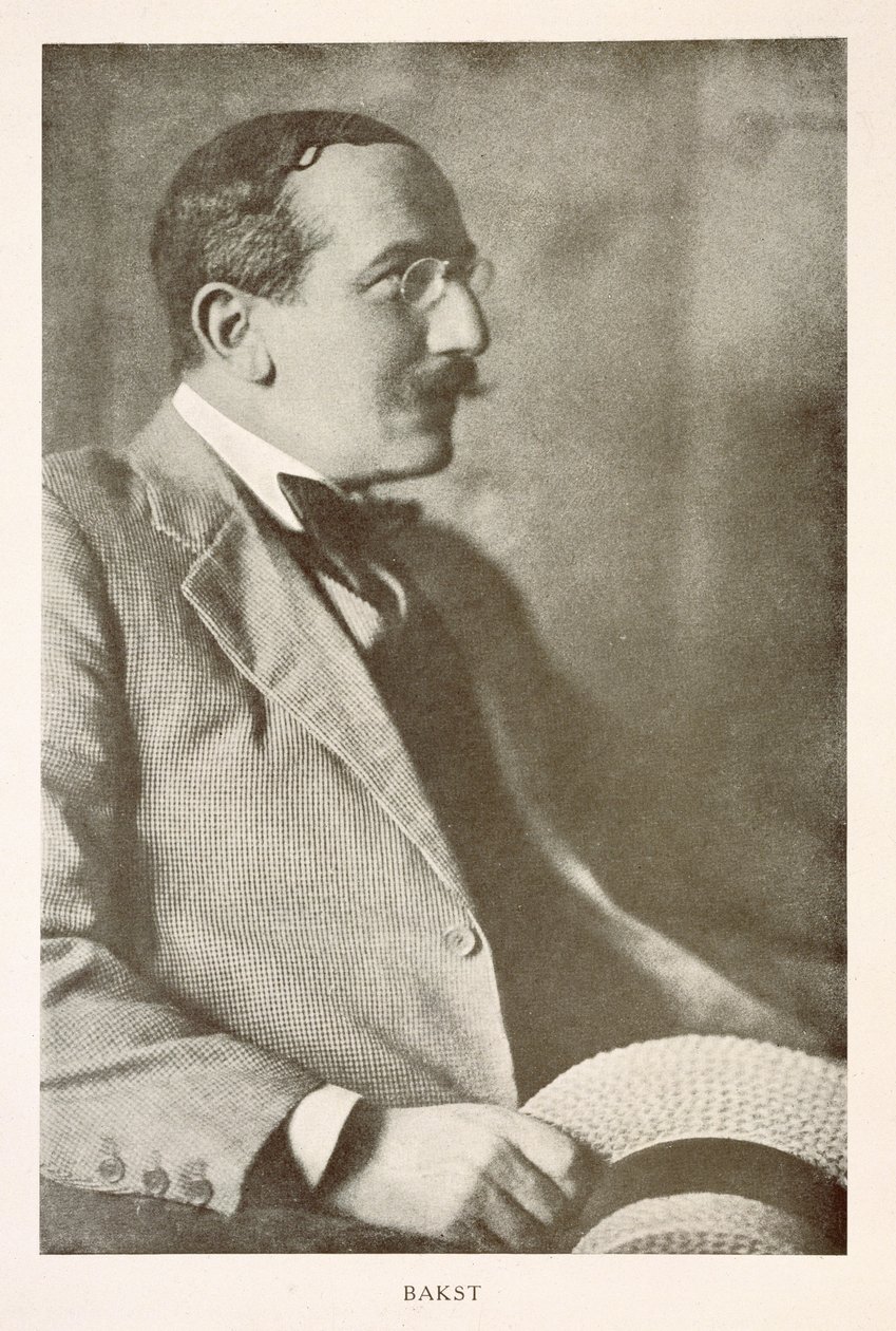ليون باكست (1866-1924) ، رسام روسي ، صورة شخصية (صورة بالأبيض والأسود) بواسطة غير معروف