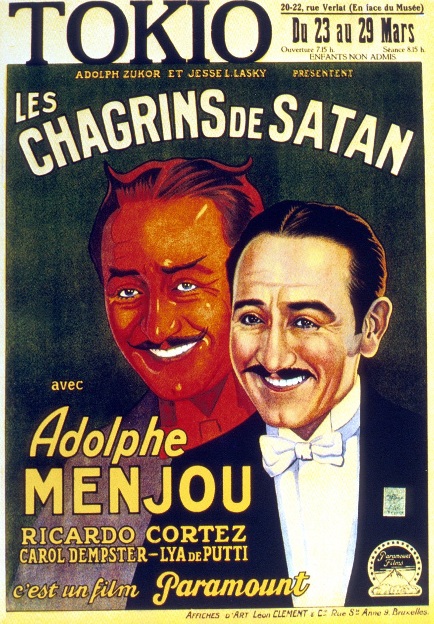 Les Chagrins de Satan أحزان الشيطان بواسطة DWGriffith مع Adolf Menjou 1926 بواسطة غير معروف