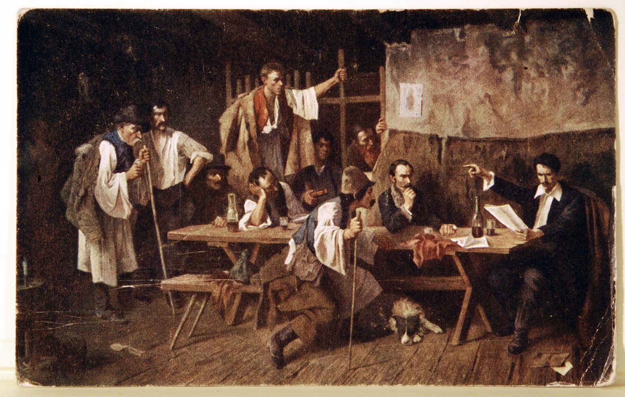 الأدب. الشاعر المجري بيتوفي ، حوالي عام 1848 ، بطاقة بريدية ، المجر ، حوالي 1900 (بطاقة بريدية) بواسطة فنان غير معروف